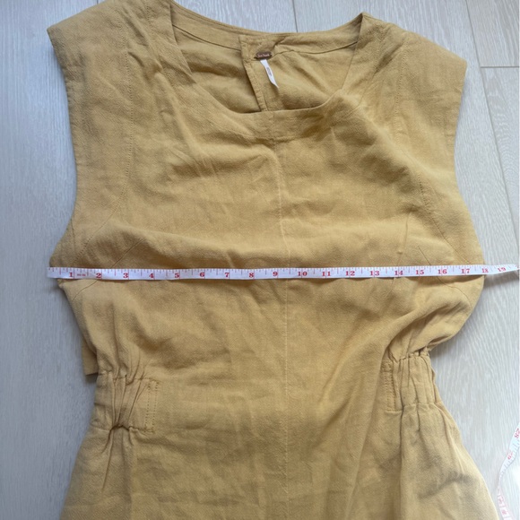 14. Free People Yellow Linen Blend Wide Leg Jumpsuit - Picture 6 of 12